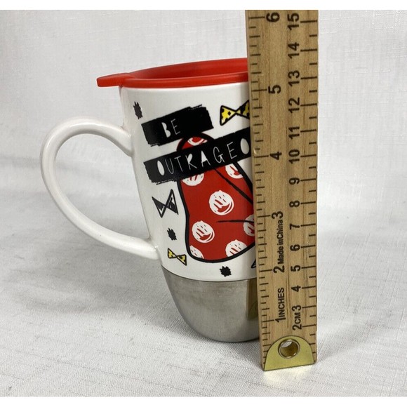 Disney Store Minnie Mouse Tea Coffee Cup Mug Removable Lid Stainless Steel Base - Picture 8 of 9